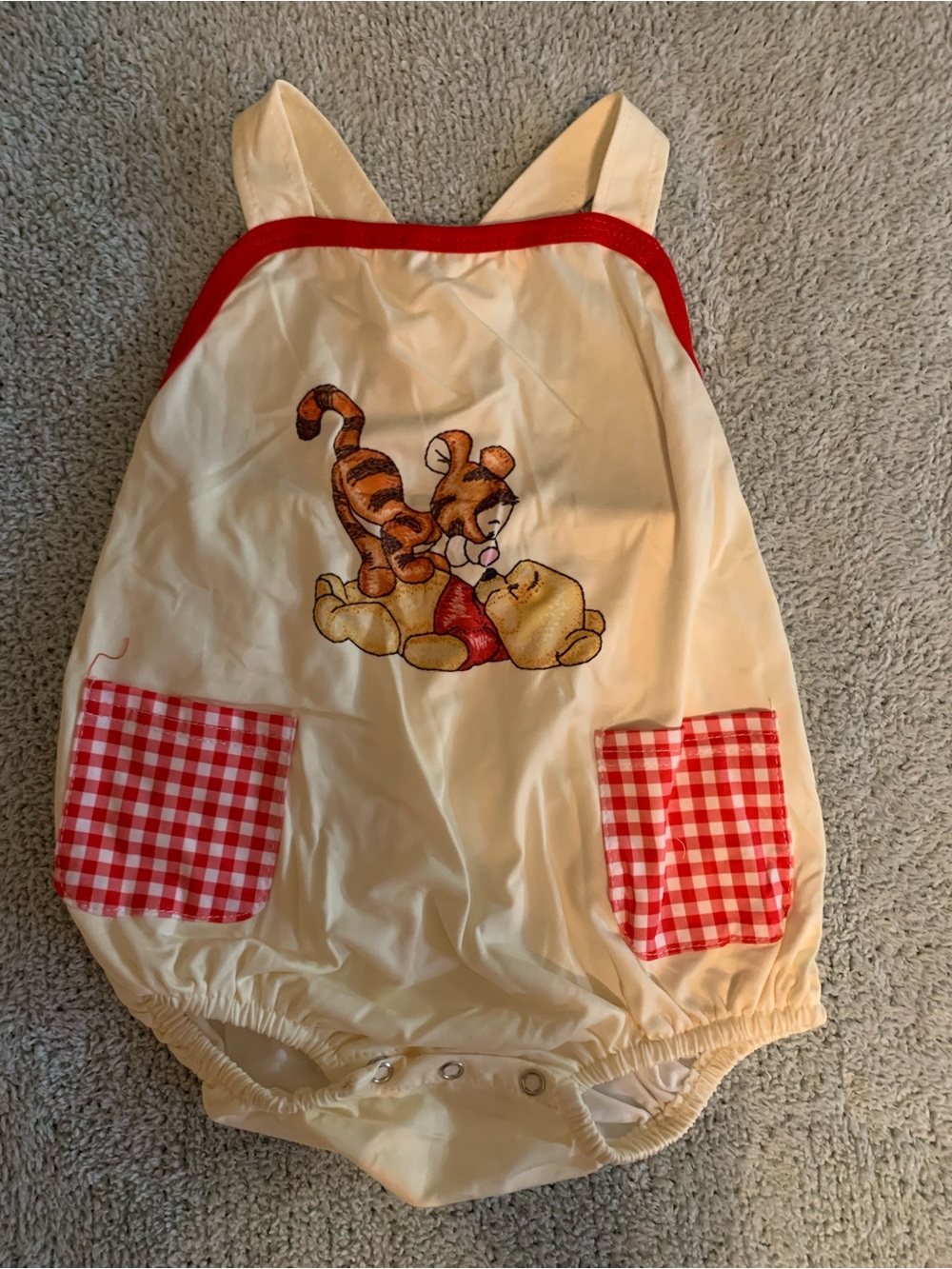 Cream & Red Winnie the Pooh Baby Romper